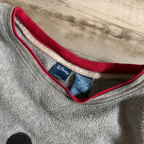 Disney Vintage Mickey Mouse Gray Crewneck Fleece Sweatshirt - Picture 5 of 9